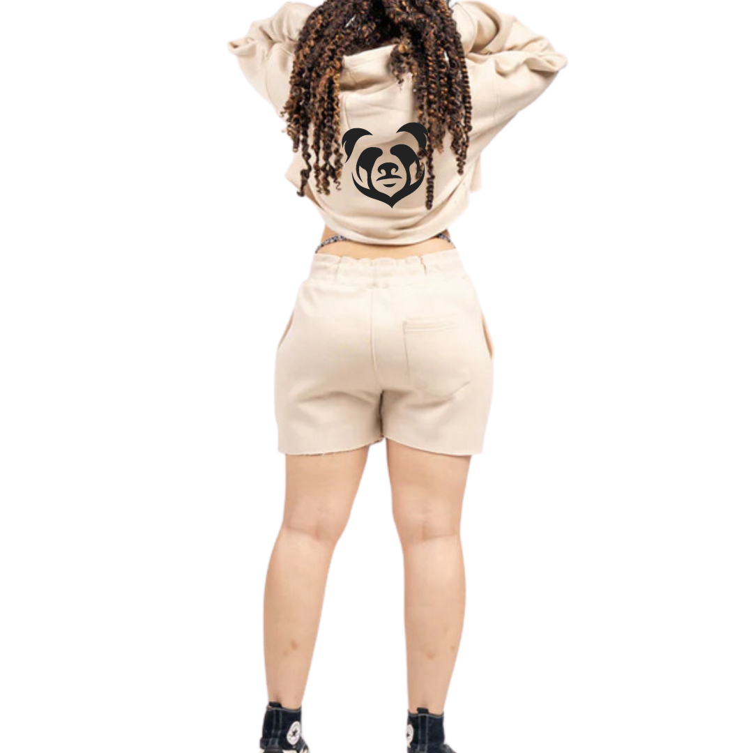 Belly Crop Top Fleece Short Set