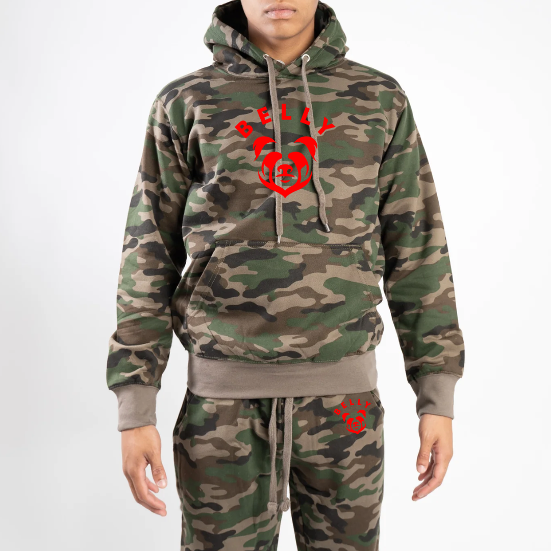 Camo Belly Tight Fleece Hoodie Sweatsuit