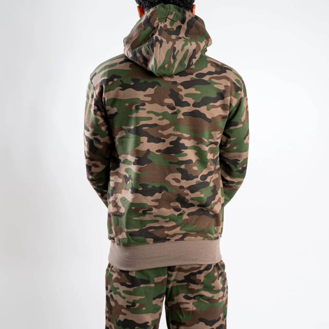 Camo Belly Tight Fleece Hoodie Sweatsuit