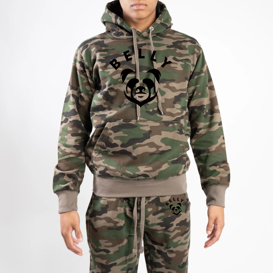 Camo Belly Tight Fleece Hoodie Sweatsuit