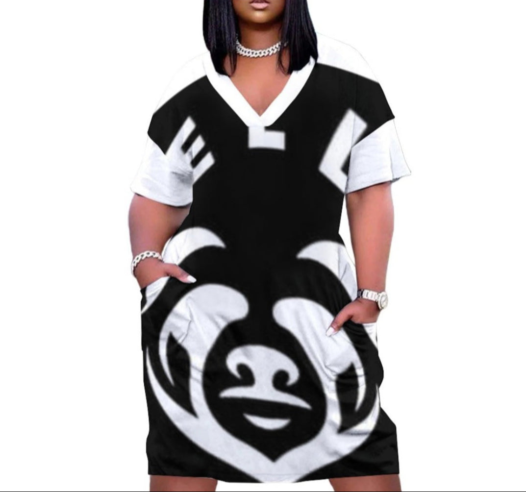 White Belly Panda Women's Loose-Fit Pocket Dress Belly Clothing White Belly Panda Women's Loose-Fit Pocket Dress Belly Clothing