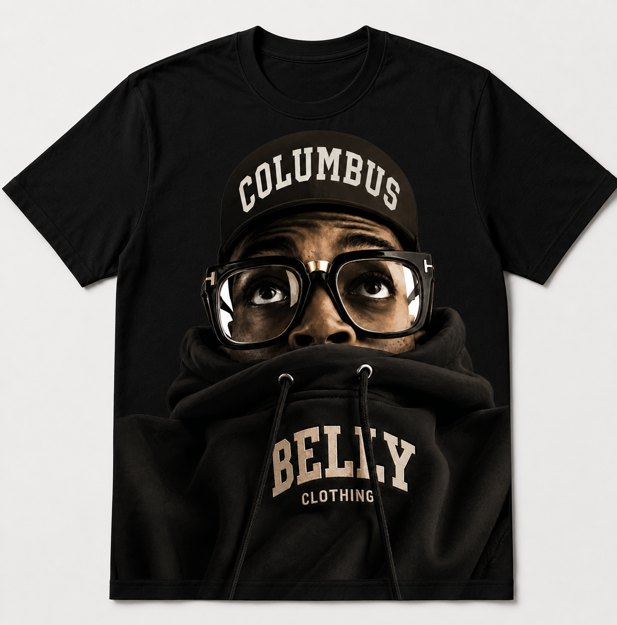 Black Columbus Belly T-Shirt